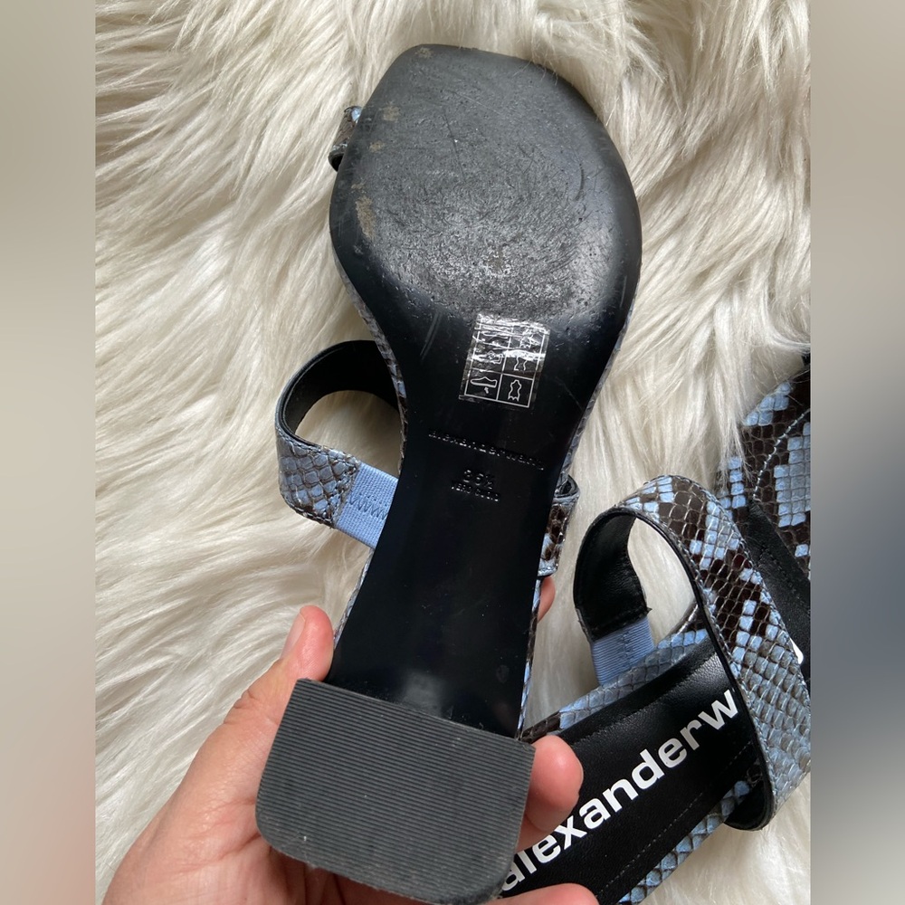 alexander wang ellis snakeskin sandals size 36.5 - Picture 4 of 10